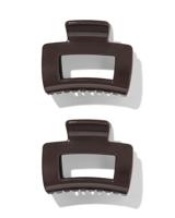 HEMA Haarklem 5cm vierkant bruin - 2 stuks - thumbnail