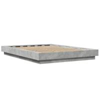 Bedframe bewerkt hout betongrijs 120x200 cm - thumbnail