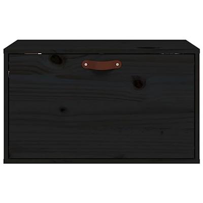 Wandkast 60x30x35 cm massief grenenhout zwart