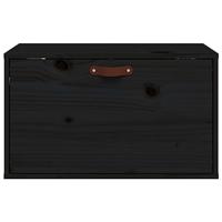 Wandkast 60x30x35 cm massief grenenhout zwart - thumbnail