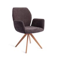 Jesper Home Draaibare Eetkamerstoel 'Misaki' Turn Peach, kleur Almost Black - thumbnail