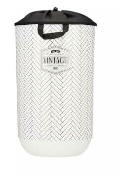 Wasmand Kipit Vintage Wit Stof Plastic 40 L 34 x 52,5 x 34 cm (4 Stuks)