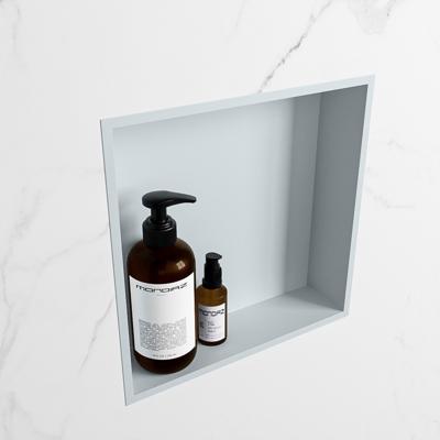 MONDIAZ EASY Nis 29,5x29,5cm in solid surface kleur Clay | Clay. 1 vak geschikt voor in- of opbouw MONDIAZ EASY Nis 29,5x29,5cm in solid surface kleur Clay | Clay. 1 vak geschikt voor in- of opbouw