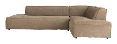 Zuiver Loungebank 'Fat Freddy' Rechts, Rib, kleur Caramel