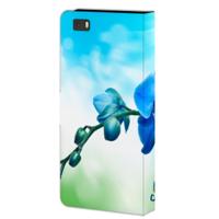 Huawei Ascend P8 Lite Hoesje Orchidee Blauw - Cadeau voor je Moeder | Portemonnee hoesje - thumbnail