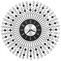VidaXL Wandklok 43 cm metaal zwart - thumbnail