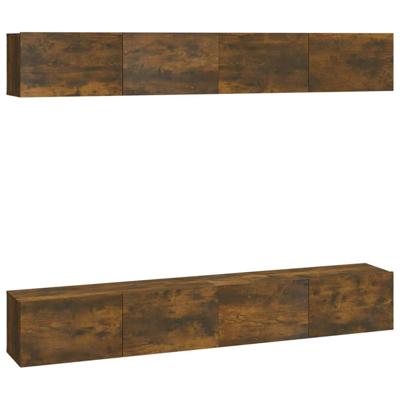 Tv-wandmeubels 4 st 100x30x30 cm gerookt eiken