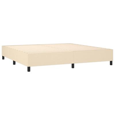 Boxspring met matras stof crèmekleurig 200x200 cm