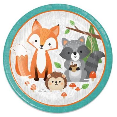Haza Witbaard Wild ones bordjes bosdieren, 8st.