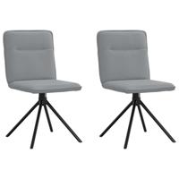 Eetkamerstoelen 2 st stof lichtgrijs - thumbnail