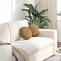 VidaXL Zitkussens 2 stuks bruin ø 40 x 13 cm fluweel - thumbnail