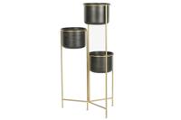 Grondlegger DKD Home Decor 30 x 21 x 80 cm Zwart Gouden Metaal - thumbnail