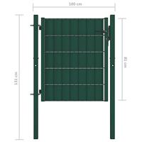VidaXL Poort 100x81 cm pvc en staal groen - thumbnail