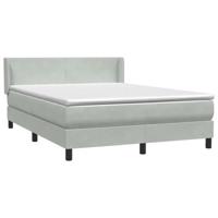 Boxspring met matras fluweel lichtgrijs 160x210 cm - thumbnail