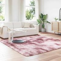 Hoogpolig vloerkleed NAVARRA 240x240 cm polyester stoffig roze - thumbnail