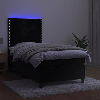 vidaXL Boxspring met matras en LED fluweel zwart 100x200 cm