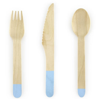 Houten Bestek Woodland Lichtblauw (18st) - thumbnail