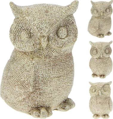 Uil 6x6x9 cm 3ass goud kerstversiering Nampook - Nampook