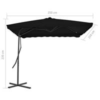 Parasol met stalen paal 250x250x230 cm zwart - thumbnail