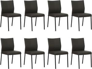 Set van 8 Donkerbruine leren moderne eetkamerstoelen Basic - poot vierkant zwart - Toledo Leer Caffe (donkerbruin leer) Set van 8 Donkerbruine leren moderne eetkamerstoelen Basic - poot vierkant zwart - Toledo Leer Caffe (donkerbruin leer)