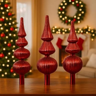 Piek glas L7b7,2h31 cm kerstrood a3 Decoris - Decoris