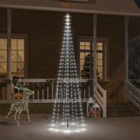 Vlaggenmast kerstboom 310 LED's koudwit 300 cm - thumbnail