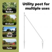 VidaXL Afrasteringspaal 7 pcs zilver staal - thumbnail