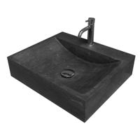 Waskom Aquasplash Salt 50x42x12 cm Hardsteen Zwart Aquasplash - thumbnail