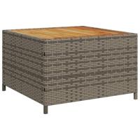 Tuinbank met tafel en kussens L-vormig poly rattan grijs - thumbnail