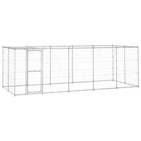 Hondenkennel met dak 12,1 m² gegalvaniseerd staal - thumbnail
