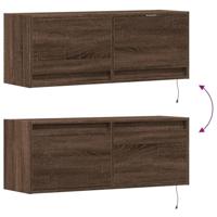 Tv-wandmeubel met LED-verlichting 100x31x35 cm bruin eikenkleur - thumbnail