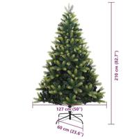 Kunstkerstboom met scharnier 300 LEDs Groen 210 cm PVC en PE - thumbnail