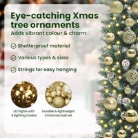 VidaXL Kunstmatige slanke kerstboom met 150 led groen en wit 150 cm - thumbnail