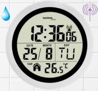 Techno Line WT3005 Zendgestuurde klok Zendergestuurd 14.7 cm x 14.7 cm x 14.7 cm x 14.7 cm x 7.9 cm Zilver Spatwaterdicht - thumbnail