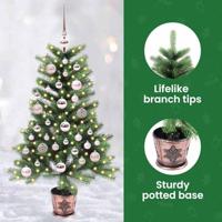 VidaXL Kerstboom met 150 led met standaard groen 90 cm pe - thumbnail