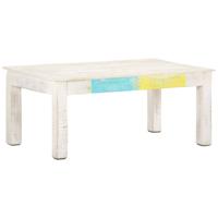vidaXL Salontafel 110x60x45 cm massief mangohout wit - thumbnail