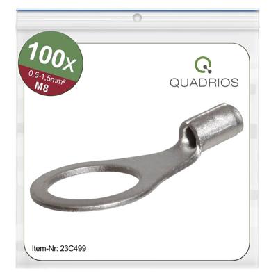 Quadrios 23C499 Ringkabelschoen Dwarsdoorsnede (max.): 1.5 mm² Schachtdiameter: 8.5 mm Ongeïsoleerd 100 stuk(s)