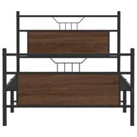 Bedframe zonder matras bewerkt hout bruin eikenkleur 100x200 cm - thumbnail