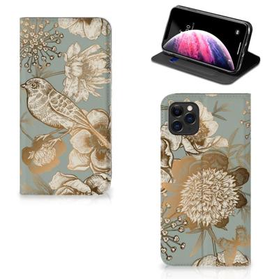 Smart Cover voor Apple iPhone 11 Pro Max Vintage Bird Flowers Smart Cover voor Apple iPhone 11 Pro Max Vintage Bird Flowers