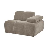 Woood Mojo 1-zits bank arm rechts ribstof Donkerzand - thumbnail