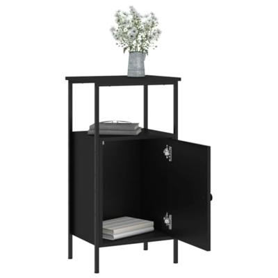 Nachtkastjes 2 st 41x31x80 cm bewerkt hout zwart