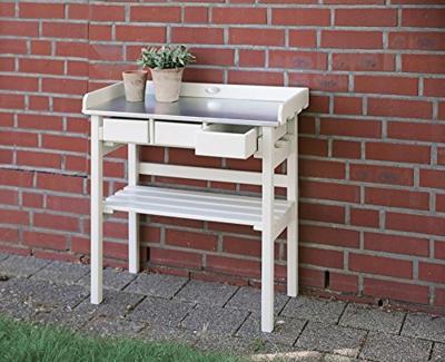 Esschert Design tuinwerktafel met lades (wit) cf29w