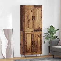 Hoge kast Oud Hout 69,5 x 34 x 180 cm Bewerkt hout - thumbnail