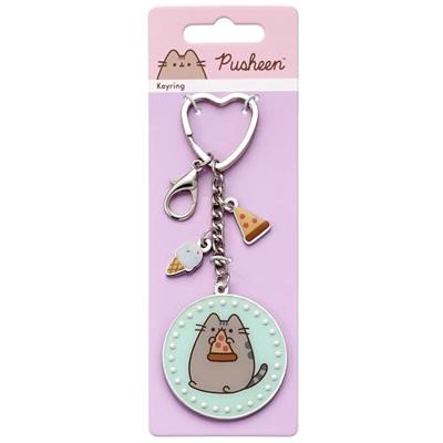 Pusheen Keychain Blue Pizza
