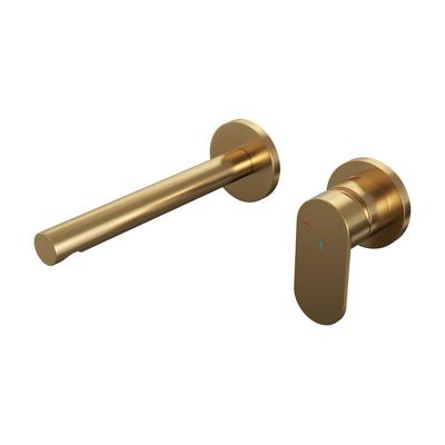 Inbouw Wastafelmengkraan Brauer Gold Edition Coldstart Rechte Uitloop Platte Hendel Rechts Geborsteld Goud PVD Met Rozetten Brauer Inbouw Wastafelmengkraan Brauer Gold Edition Coldstart Rechte Uitloop Platte Hendel Rechts Geborsteld Goud PVD Met Rozetten Brauer