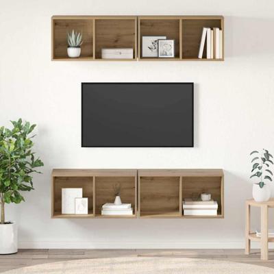 Tv-meubelset 4 pcs Artisan Eiken 37 x 37 x 72 cm Bewerkt hout