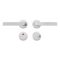 AXA AXA Curve klik deurkruk Blok op rozet met toilet-/badkamersluiting- aluminium - thumbnail