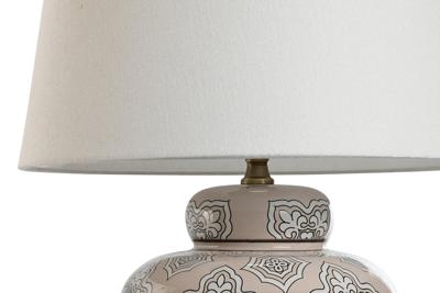 Bureaulamp Home ESPRIT Wit Beige Keramisch 50 W 220 V 43,5 x 43,5 x 61 cm