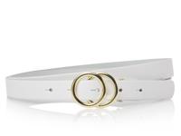 Take It Leren Riem Double Rings Wit | Maat 75 - thumbnail