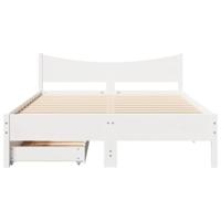 Bedframe met lades massief grenenhout wit 135x190 cm - thumbnail